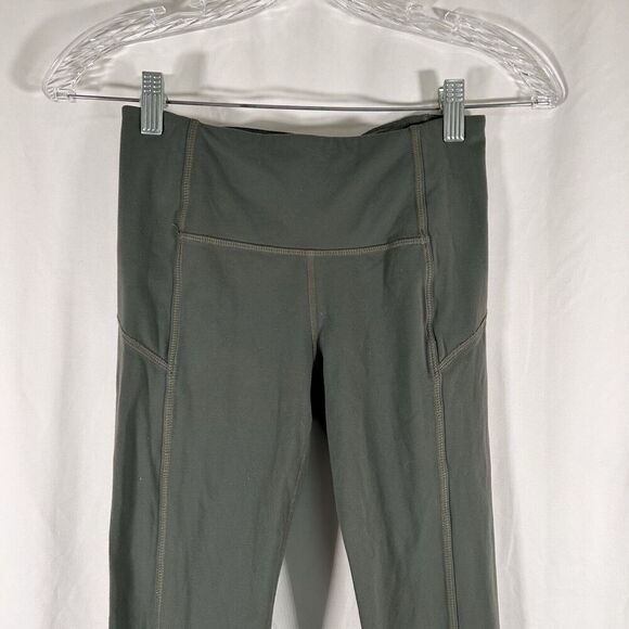 Athleta Leggings Women's XS Green Pull On Stretchy Mesh Side Breathable Mid Rise - Picture 2 of 10